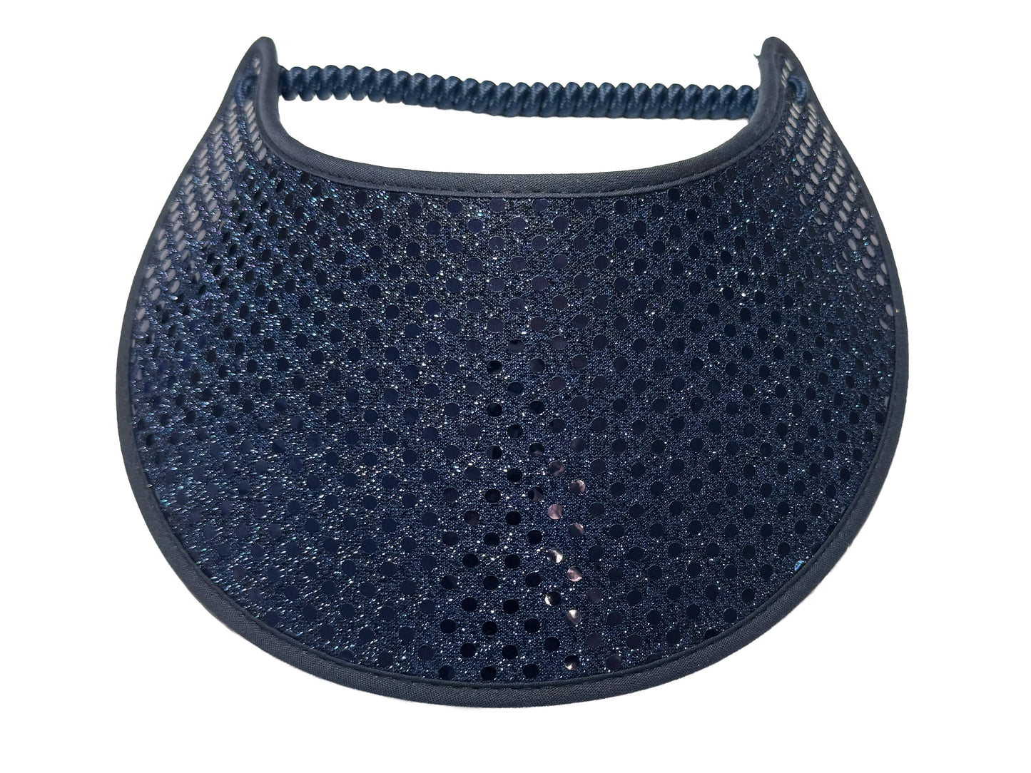 J120w Navy Confetti Glitz Wide Brim Sun Visor