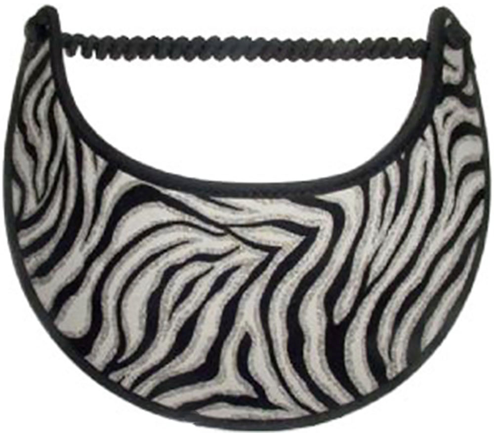 K211 Swirly Zebra Design on Sun Visor with Black Trim
