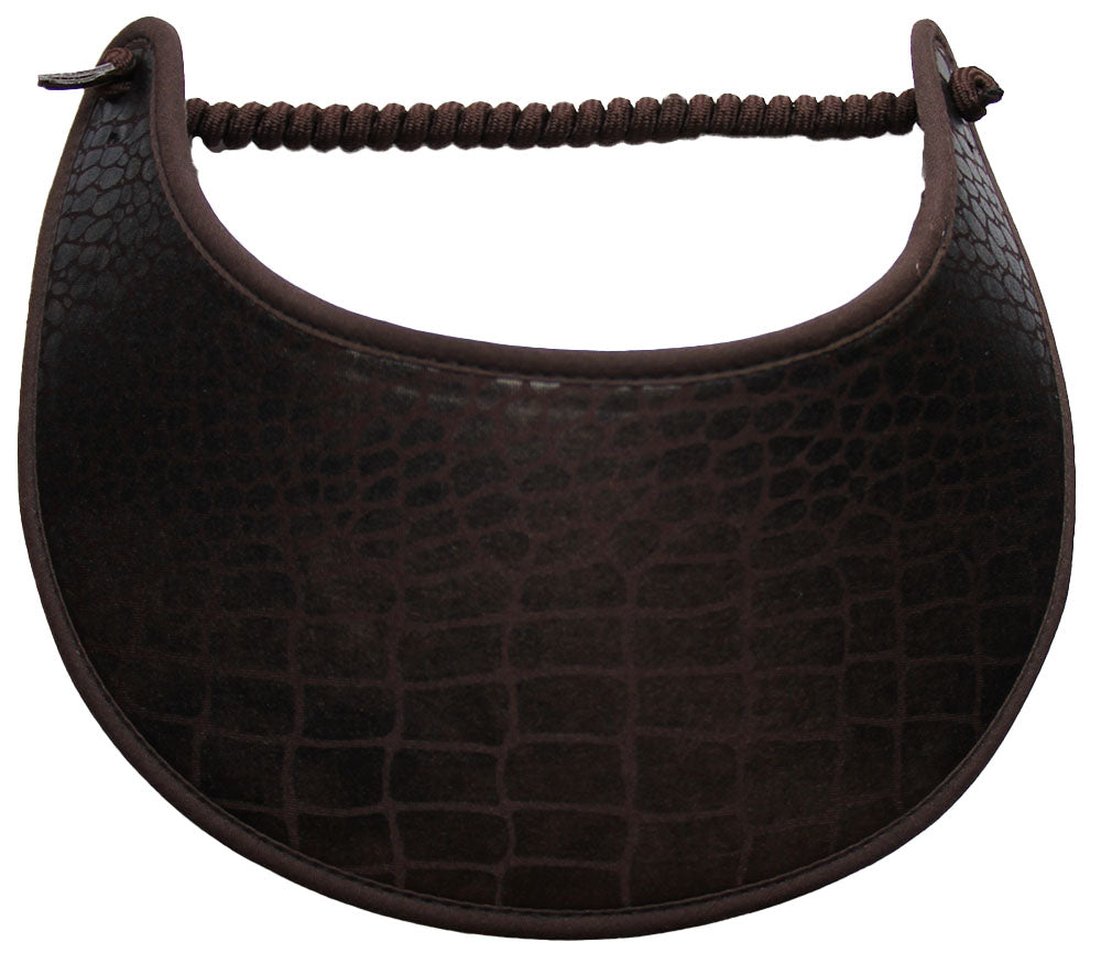 K87A Alligator Design on Dark Brown Sun Visor