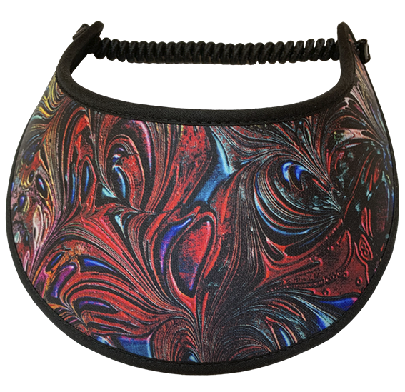 Swirls and Curls in Red and Blue Sun Visor