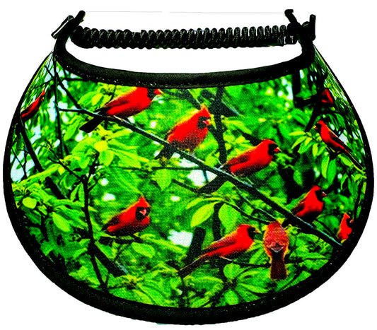 Sun Visor with a Covey of Cardinals