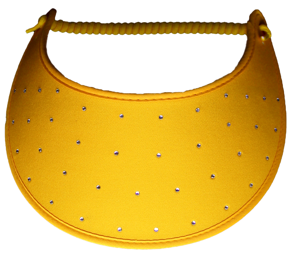 Rhinestones on Gold Sun Visor