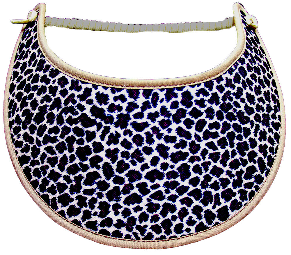 K166 Sun Visor with Animal Print on Tan