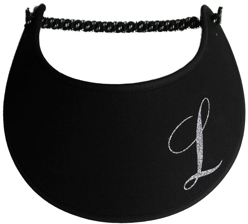 Foam sun visor with a sparkly initial L.