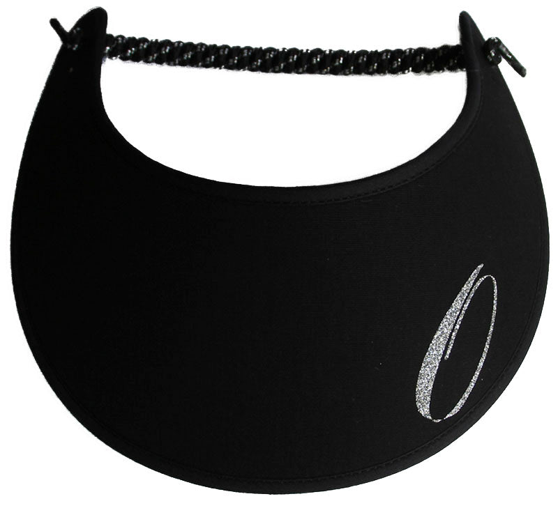 Foam sun visor with a sparkly initial O.
