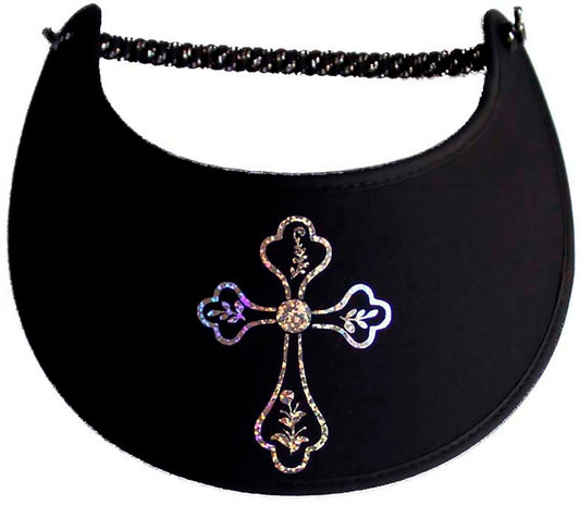 Foam sun visor with floral cross