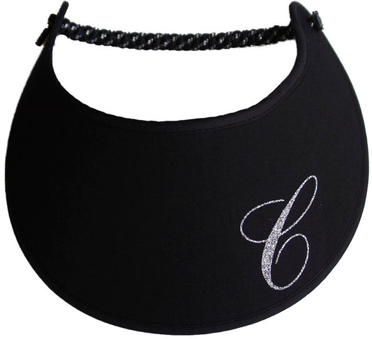 Foam sun visor with a sparkly initial C.