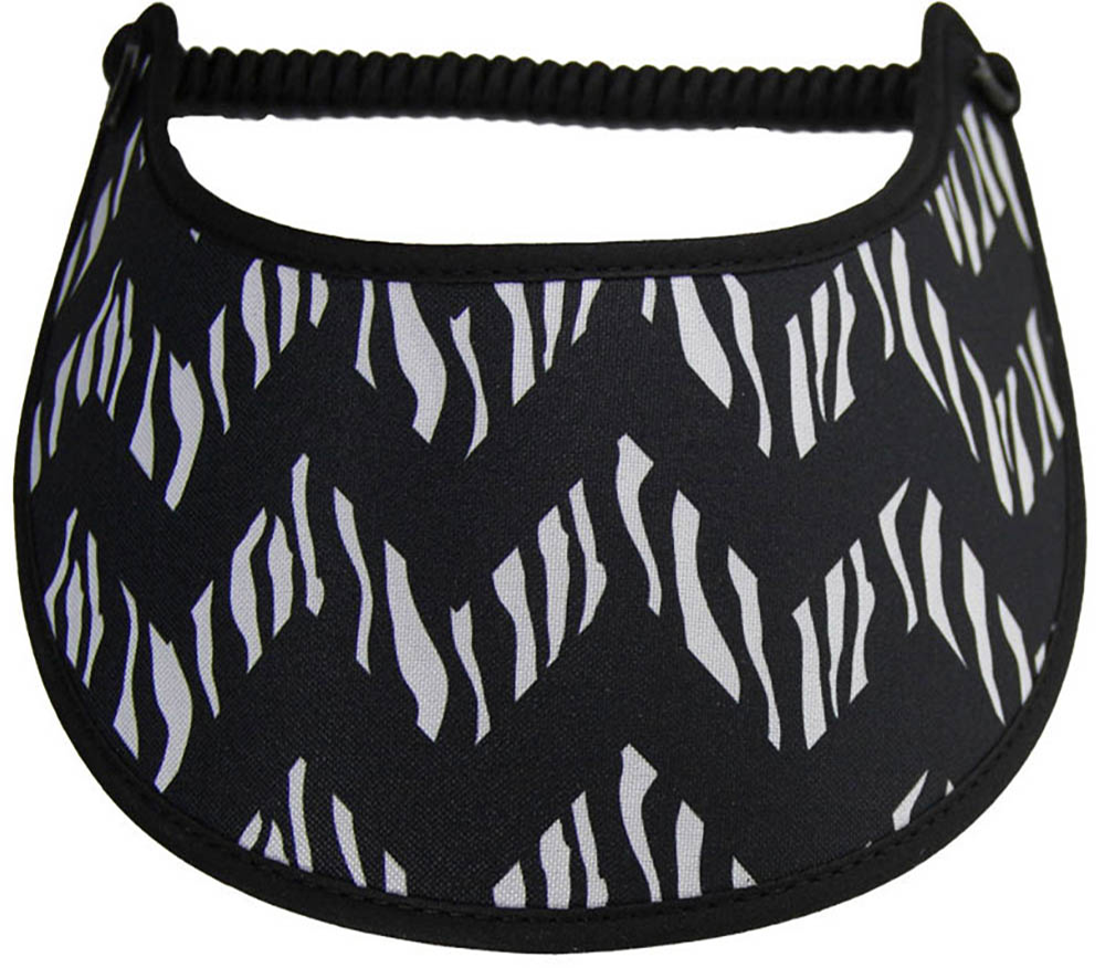 Foam sun visor with chevron design with animal print