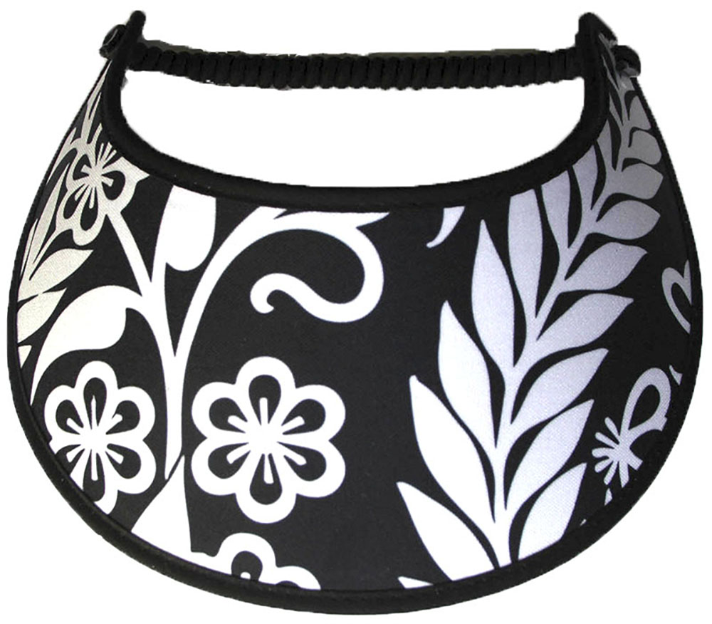 Foam sun visor with large leaf and flowers