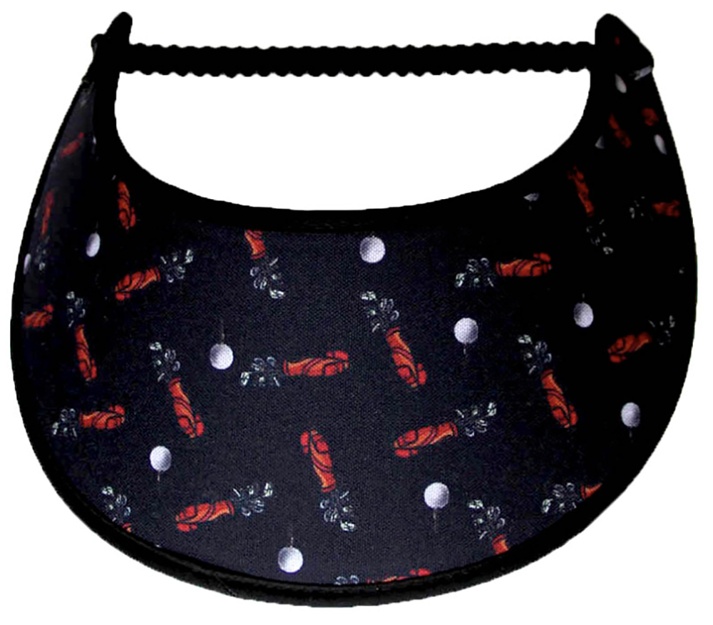 Foam sun visor with tiny golf bags and balls