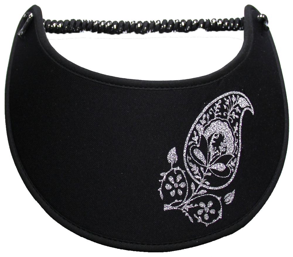 Fancy Paisley on Black Sun Visor