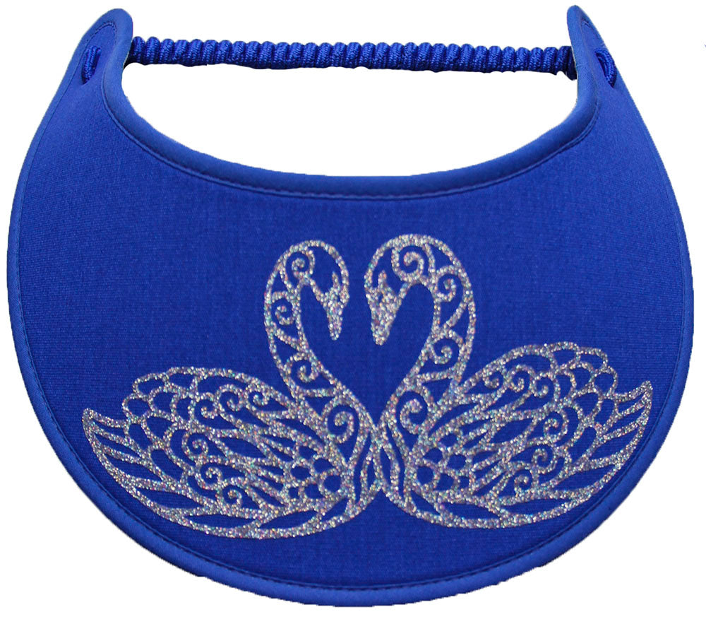 Foam sun visor with multi color glitz swans