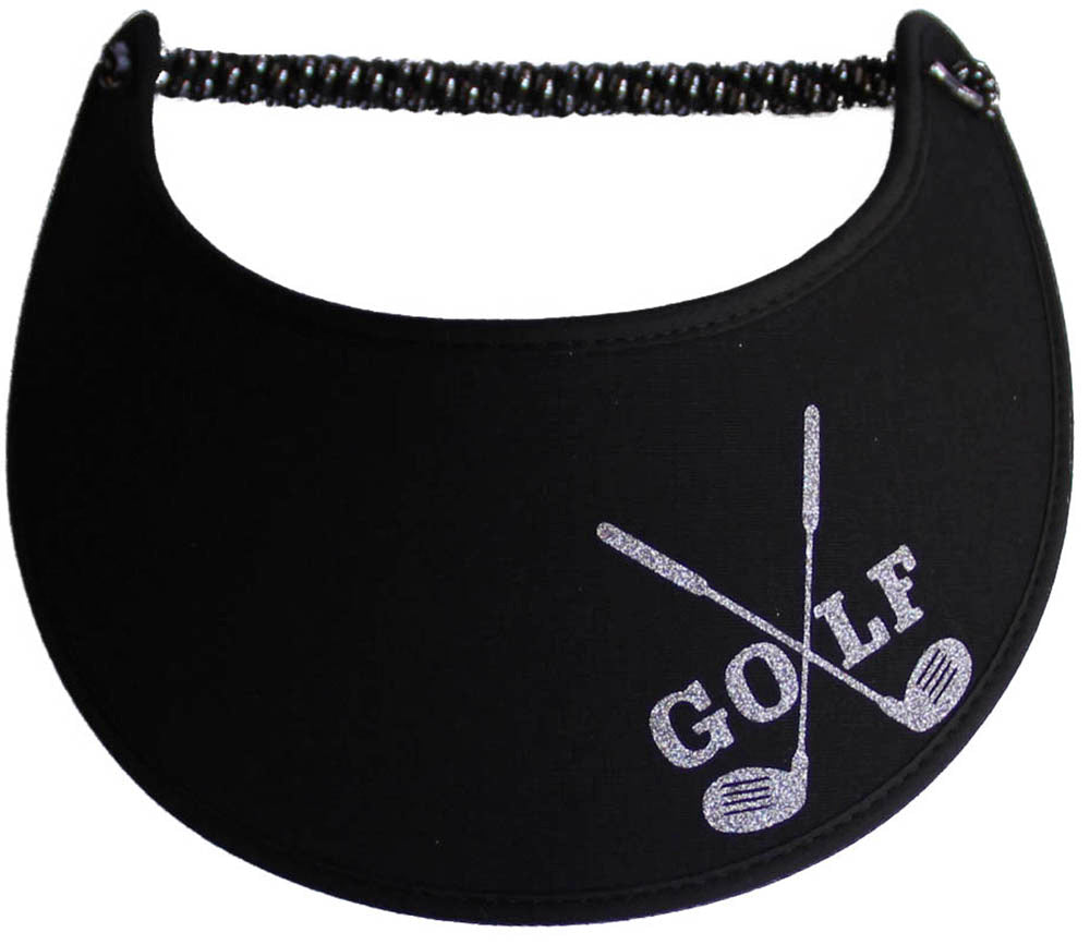 Foam sun visor with golf clubs