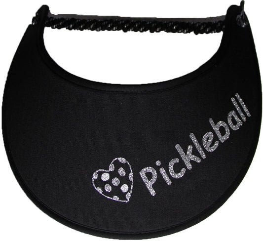 Foam sun visor with silver love pickleball