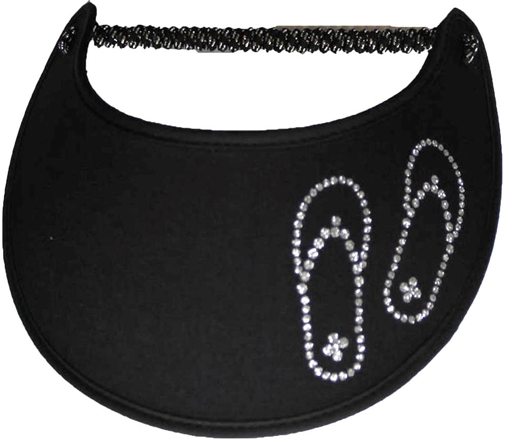 Foam sun visor with silver flip flops