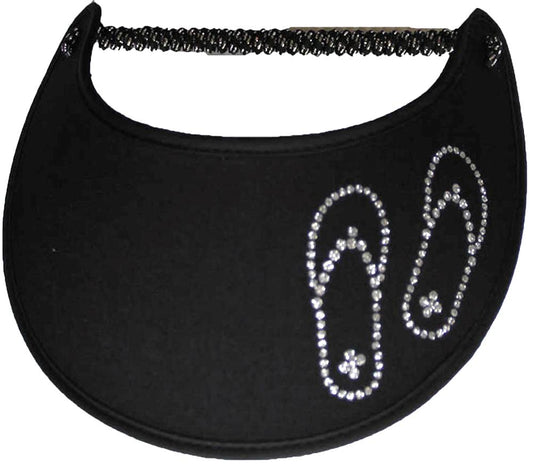 Foam sun visor with silver flip flops