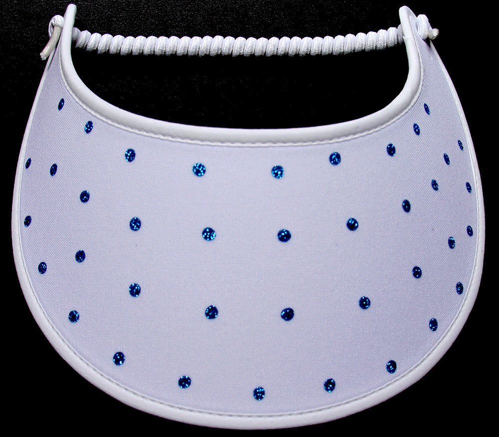 Turquoise glittery dots on white