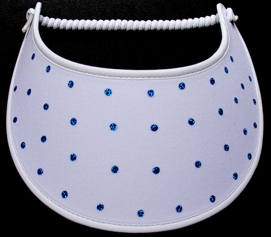 Turquoise glittery dots on white