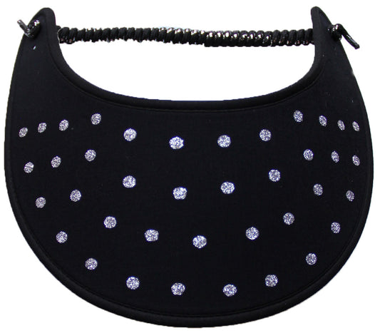 Dots of Silver Glitz on a Black Sun Visor