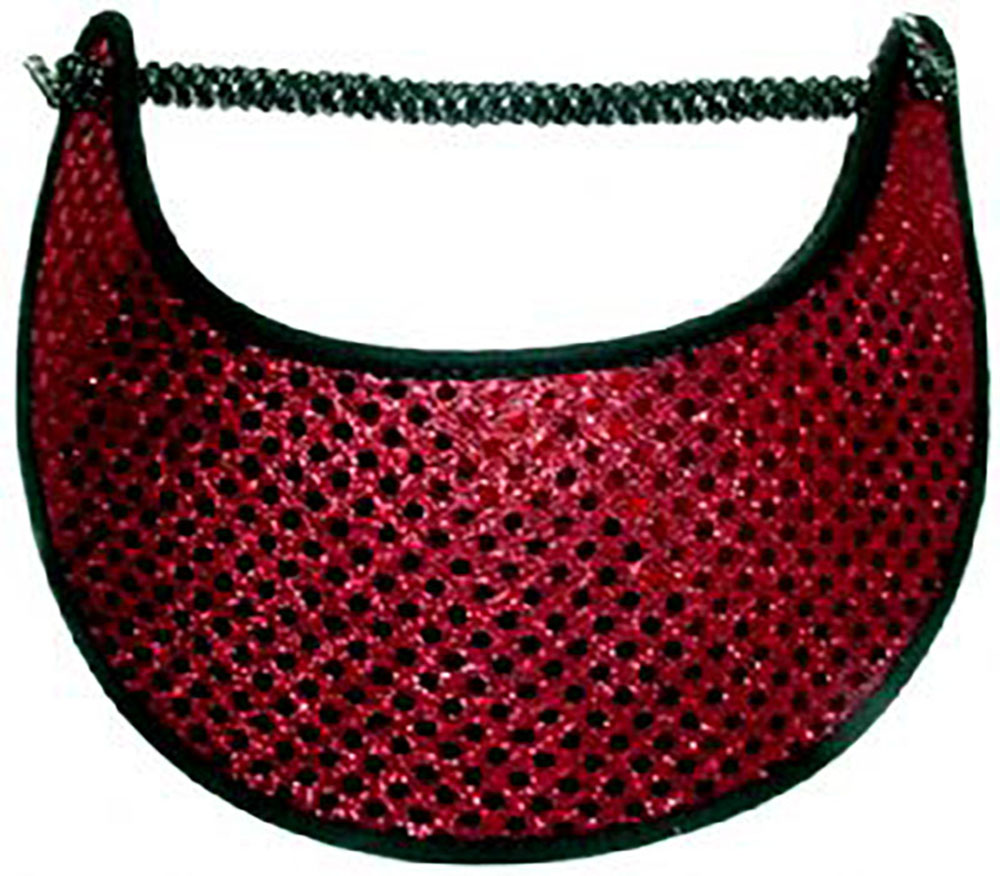 Foam sun visor with red glitz