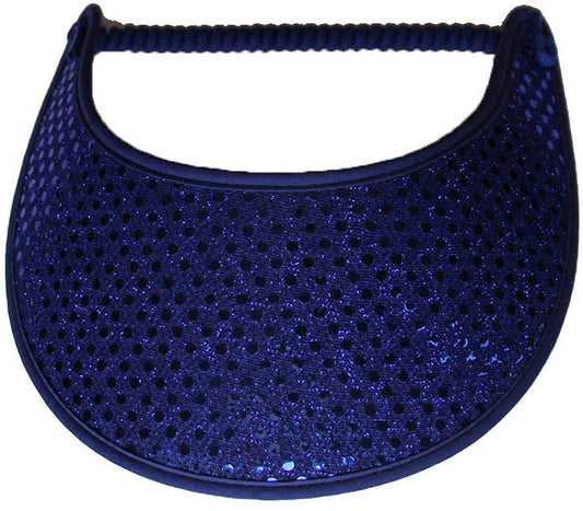 Foam sun visor with royal blue glitz