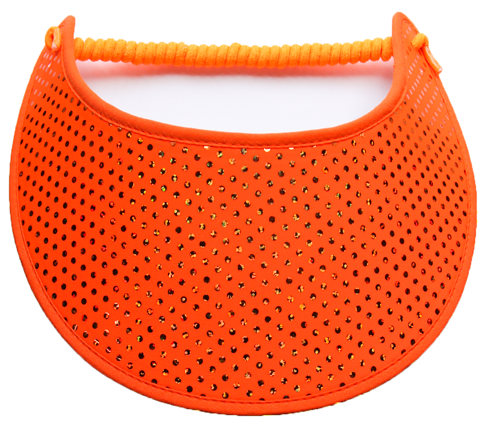 Foam sun visor in orange glitz