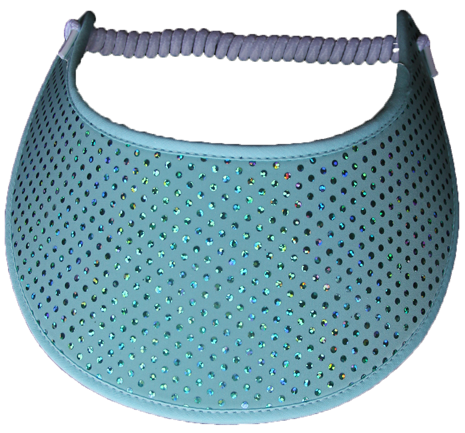 Foam sun visor in aqua glitz