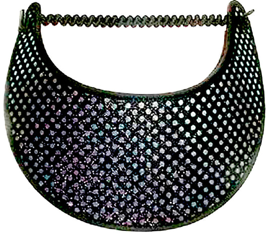 Foam sun visor with multicolored glitz on black