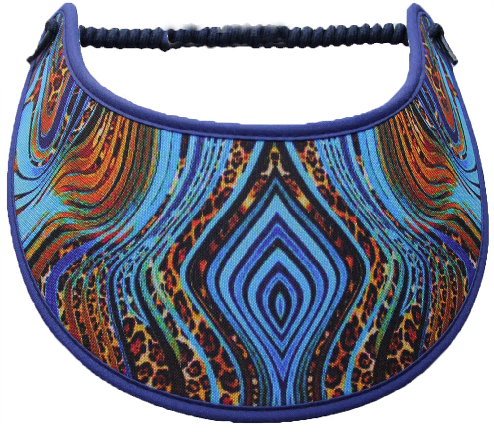 Animal Skin Mingled in Design with Dark Blue Trim