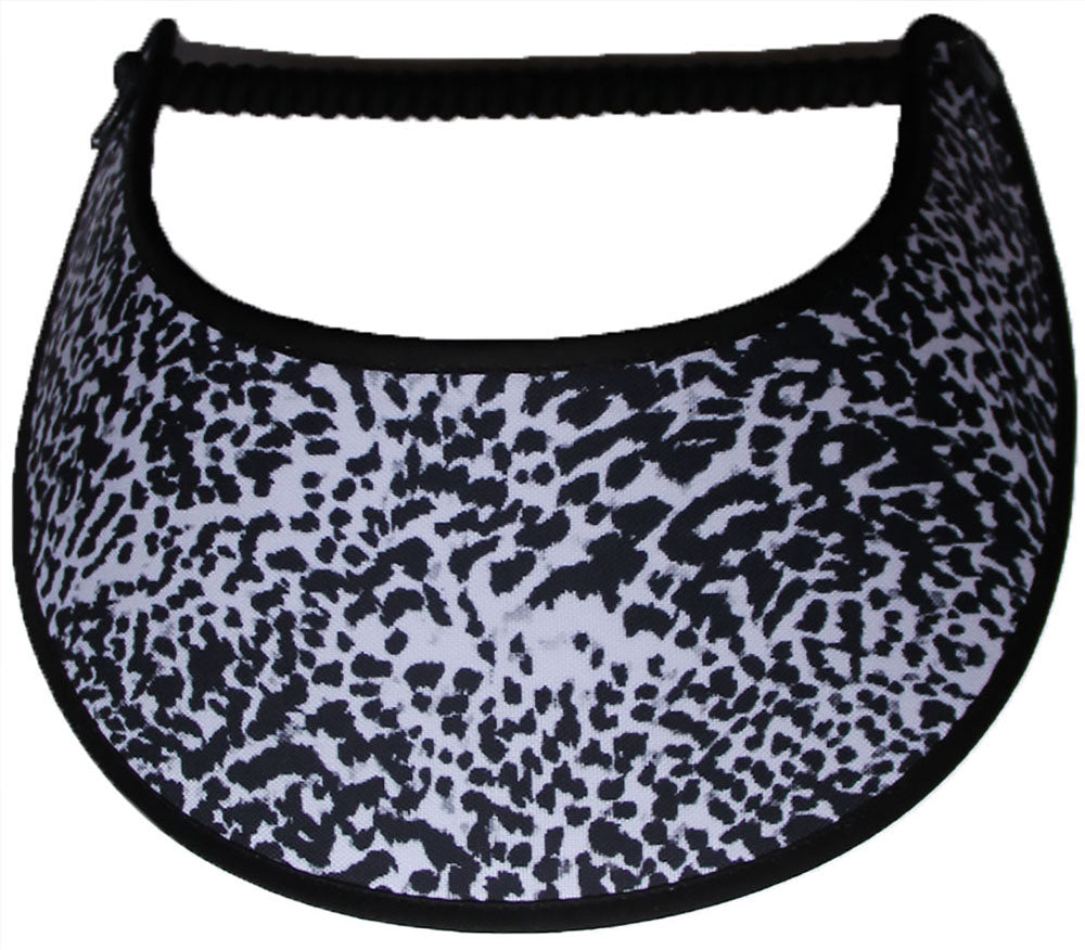 K151 Animal Print Sun Visor in Shades of Gray to Black