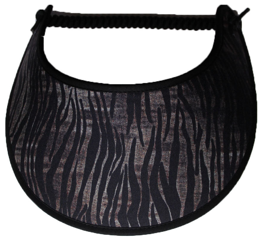 FOAM SUN VISOR WITH ZEBRA PRINT.