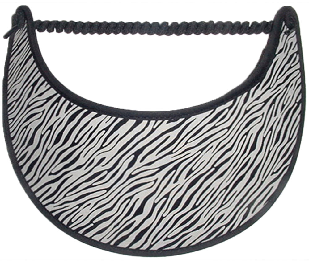 Foam sun visor with small zebra stripes