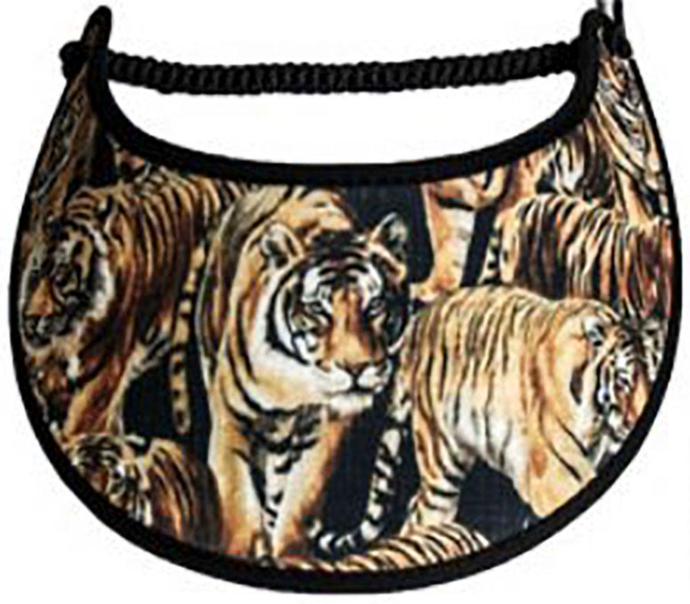 K515 Sun Visor with Tigers on Black with Black Trim