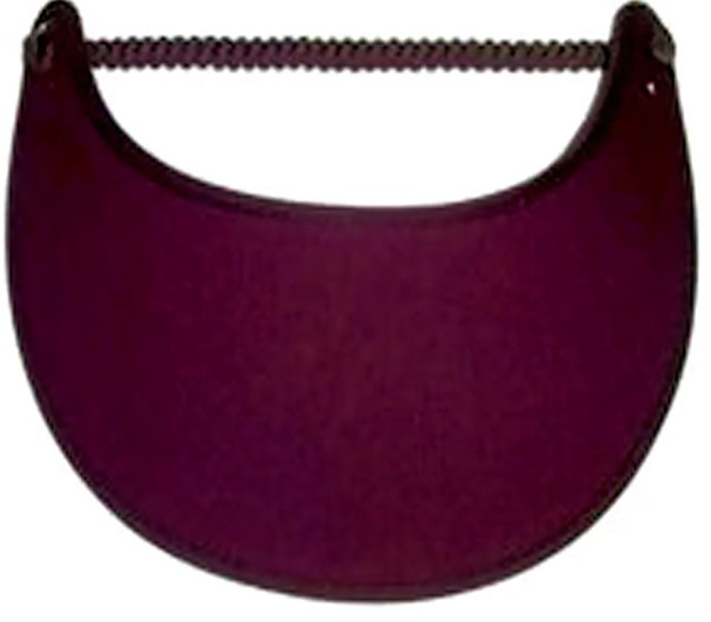 Solid burgundy foam sun visor