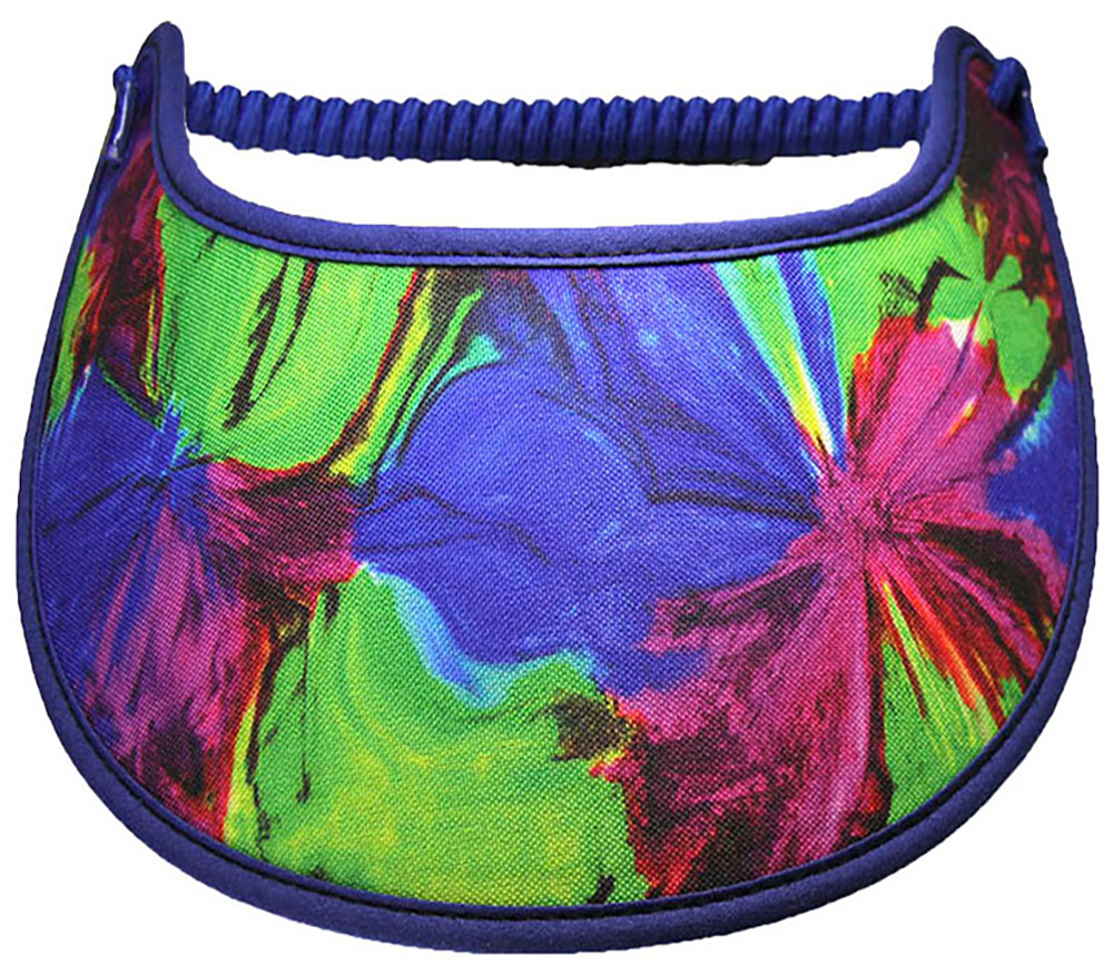 Foam sun visor in lime, royal blue & hot pink