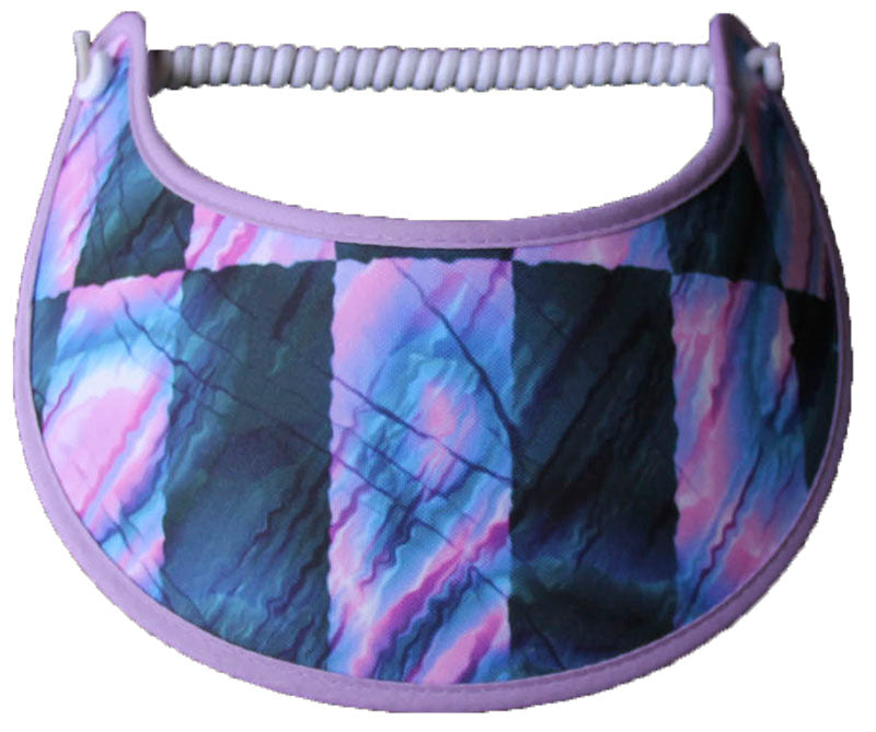 Lavender & teal foam sun visor.