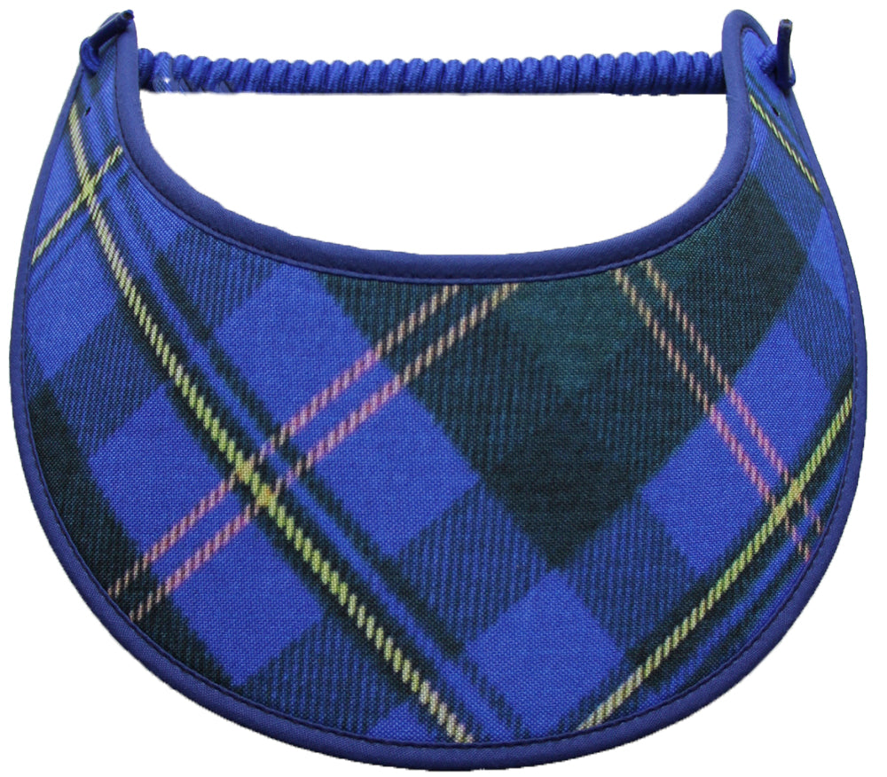 Foam sun visor with plaid design
