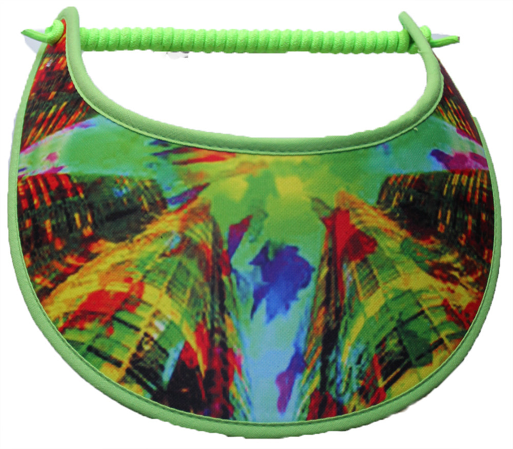 Ladies sun visor with assorted colors to blend with lime