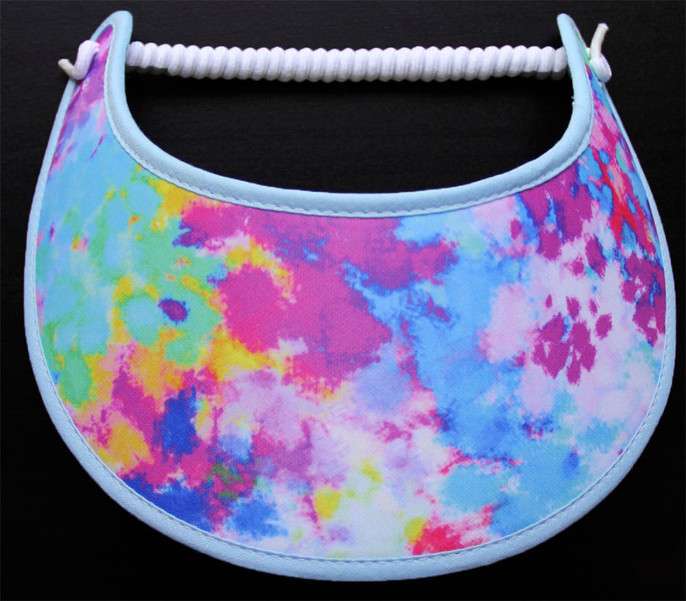 Foam sun visor assorted pastel colors trimmed in light blue
