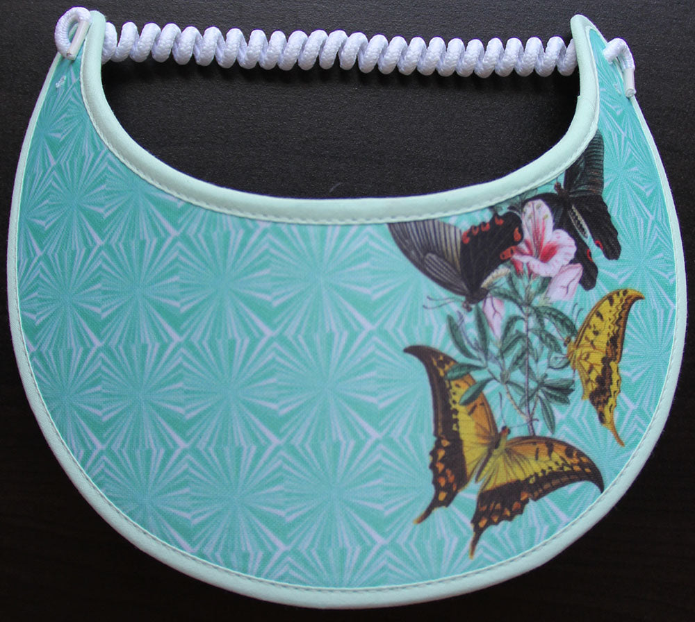 Flowers and Butterflies on Aquamarine