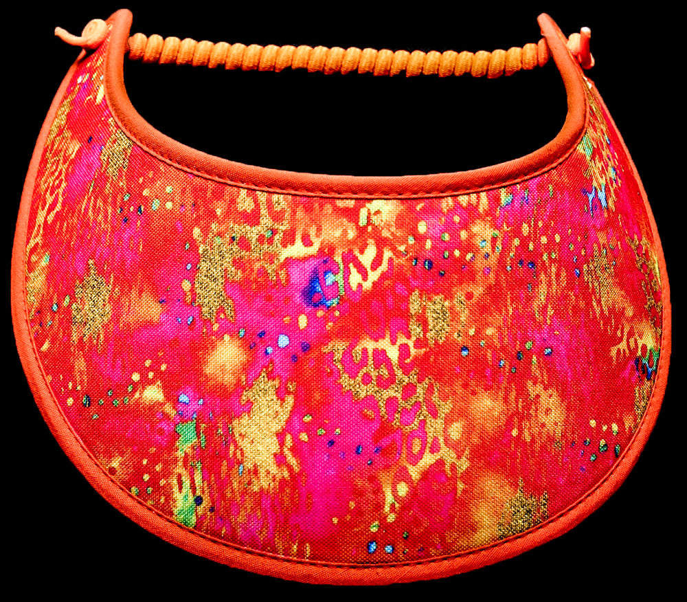 Foam sun visor in shade of orange, pink & yellow