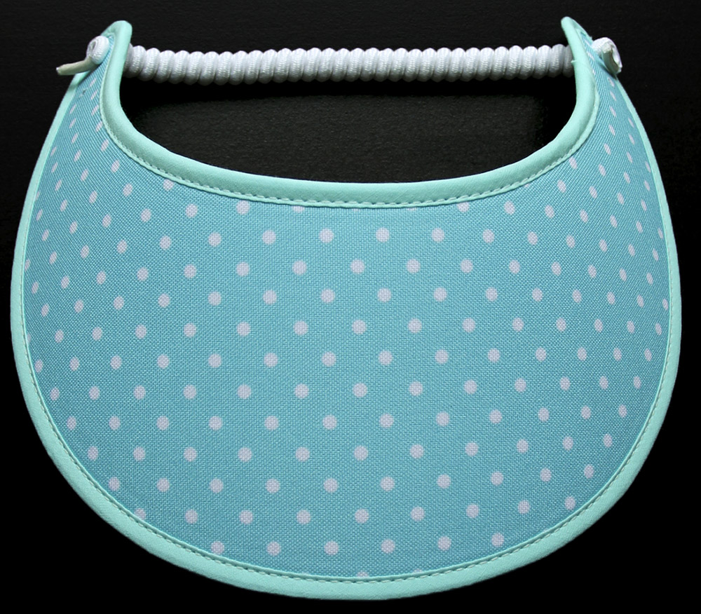 Foam sun visor with small white dots on aqua