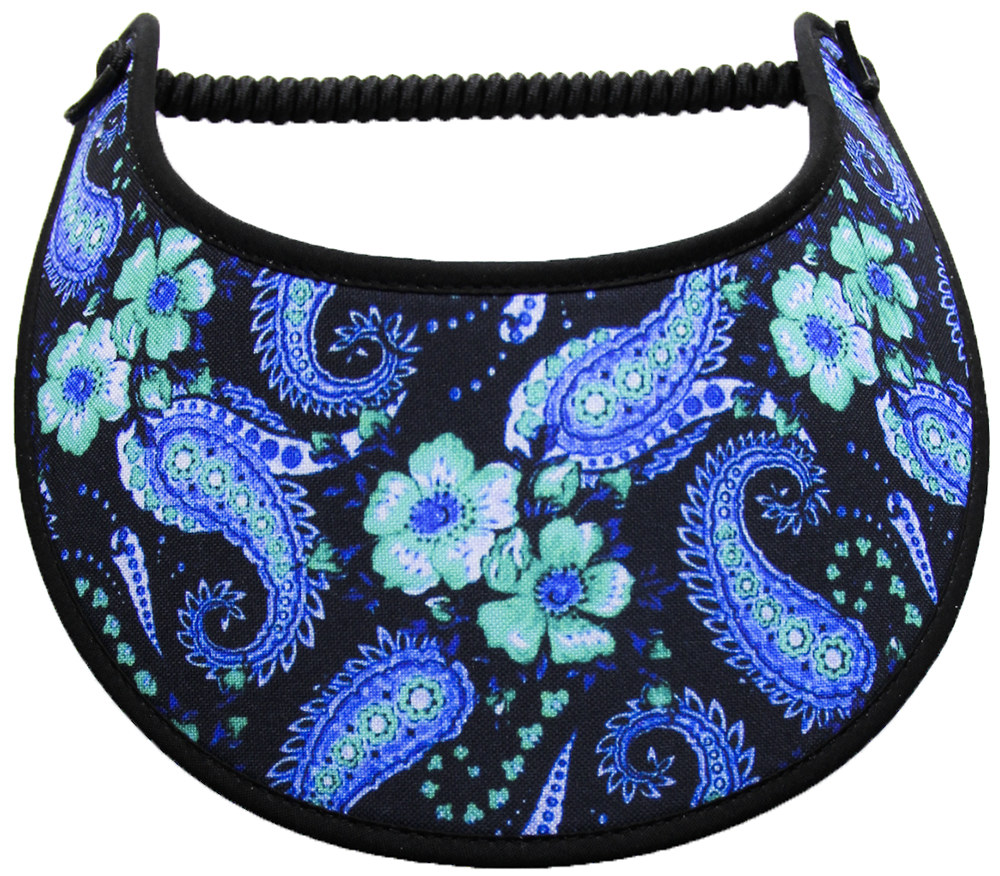 Foam sun visor with paisleys & flowers