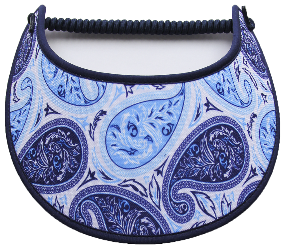 Foam sun visor paisleys in shades of blue