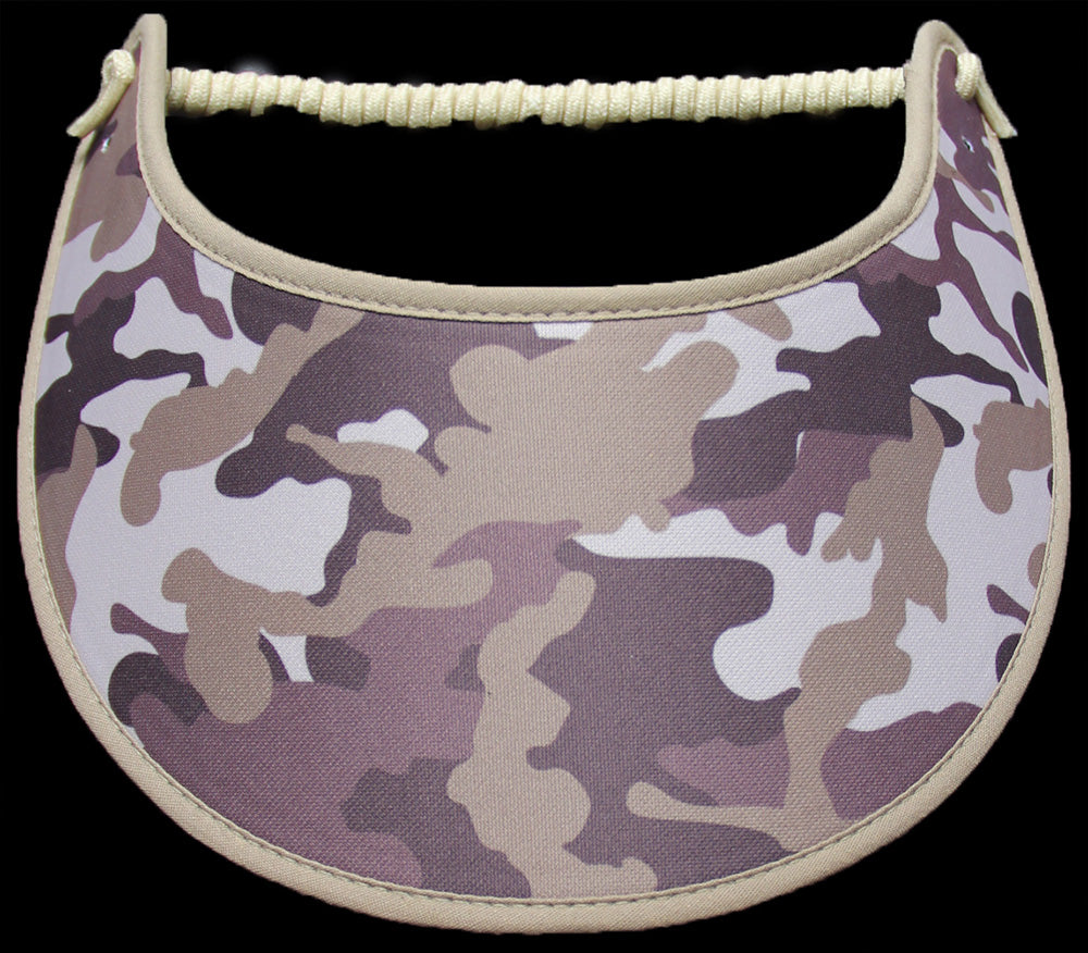 Ladies camo sun visor in shades of brown