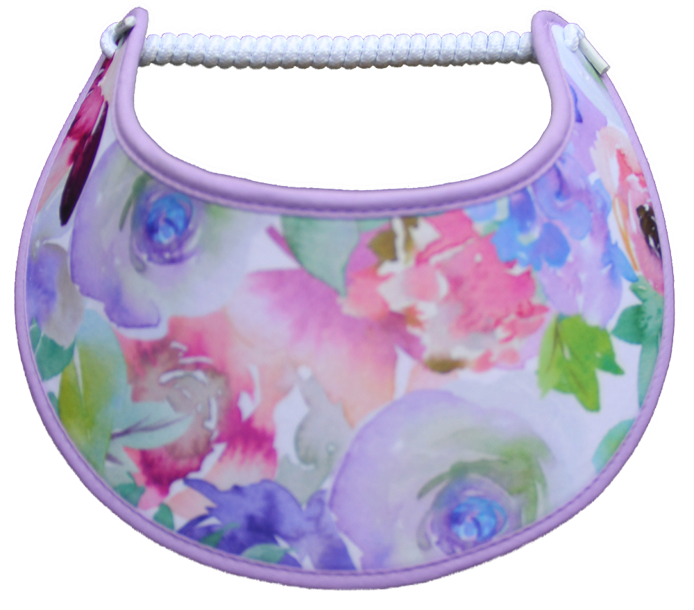 FLOWERS IN PASTEL COLORS TRIMMED IN LAVENDER