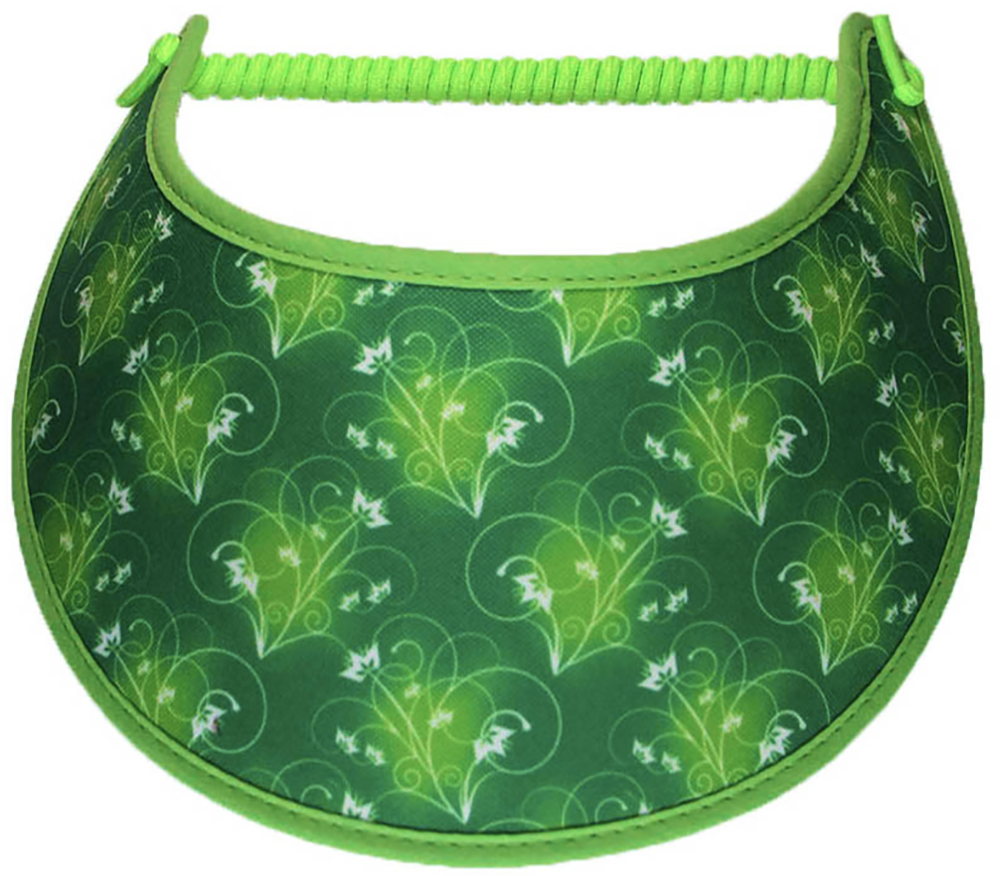 Foam sun visor with blue, pink, yellow flowers