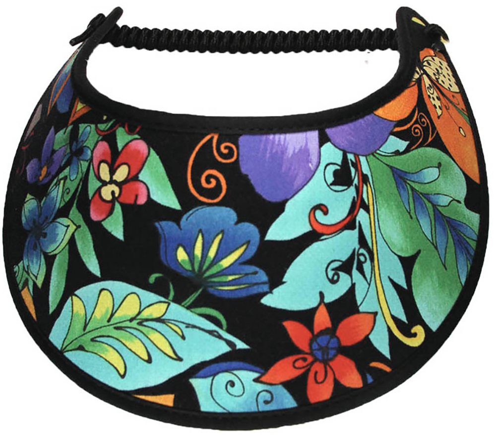 Foam sun visor with assorted leaves & flowers