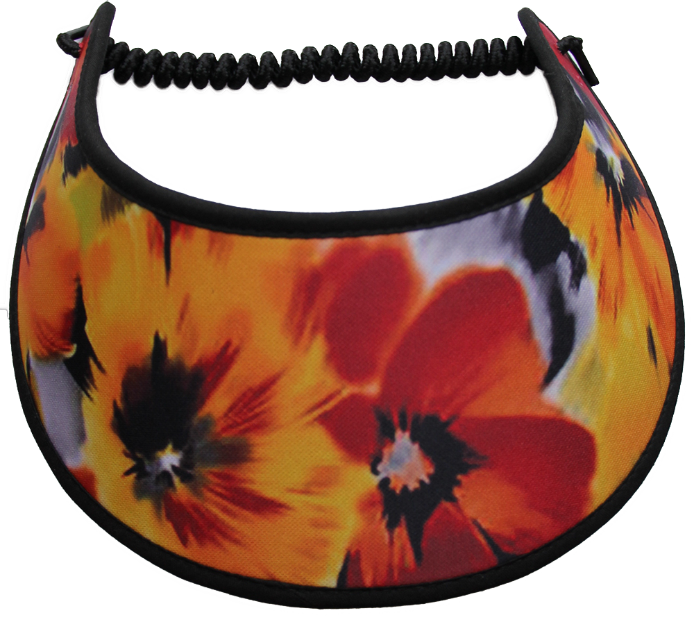 FLORAL DESIGN IN BLUE AND ORANGE WITH A HINT OF GRAY