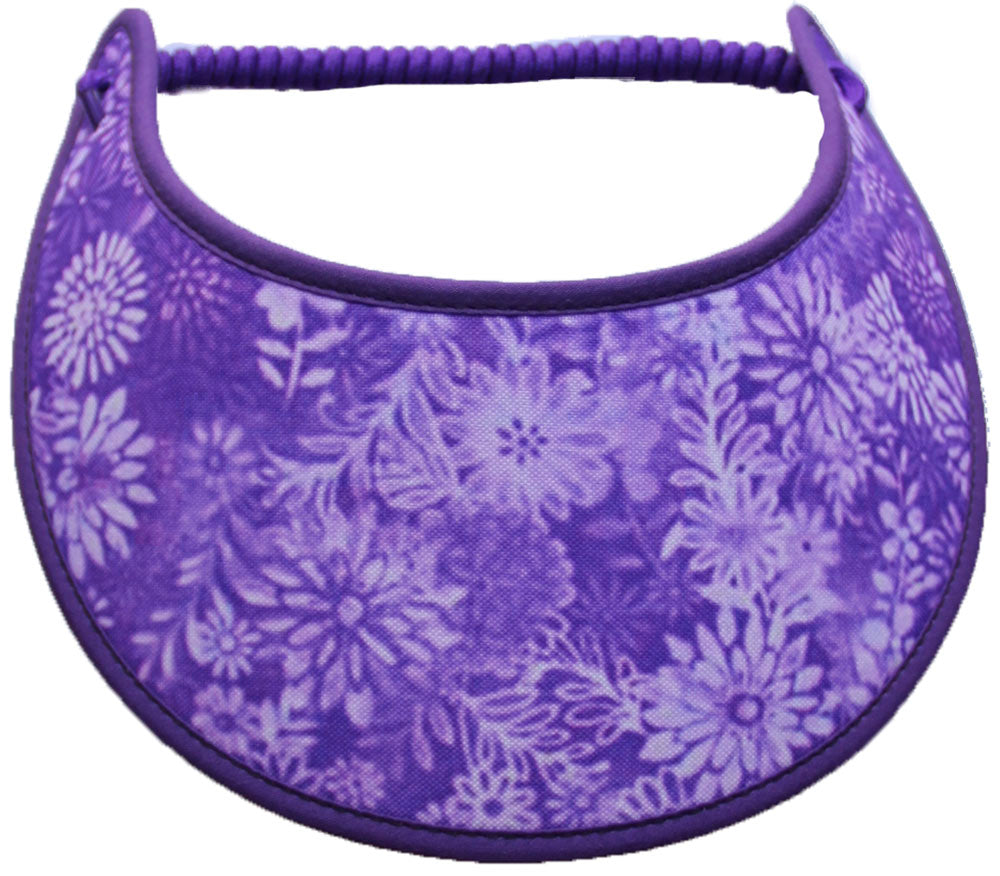 Foam sun visor muted floral on purple
